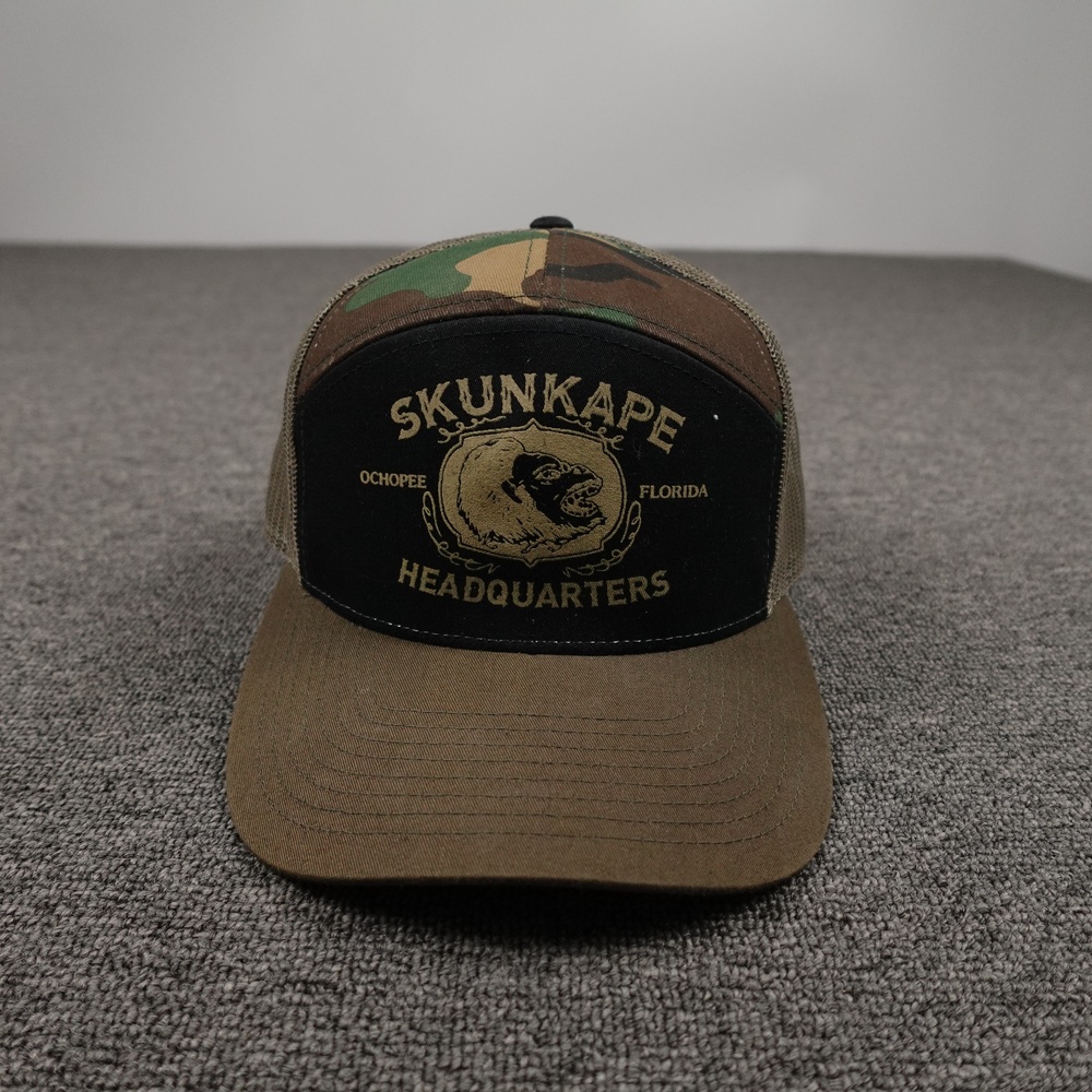 Skunkape Headquarters Richardson Hat Cap Snap Back Mens One Size Camo Brown
